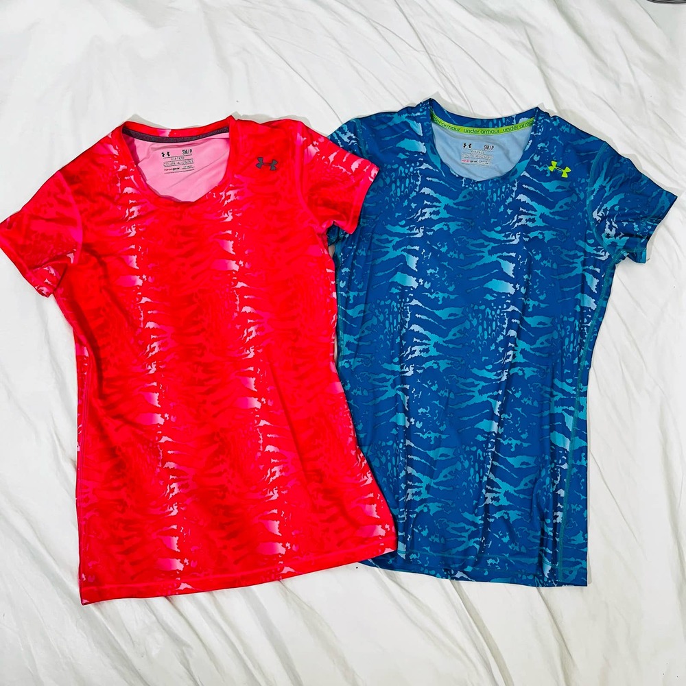 Lot of 2 Under Armour Women's Sz Small Fitted Workout Shirts
